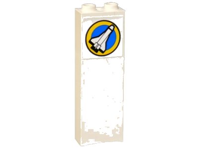 LEGO onderdeel Brick 1 x 2 x 5 with Space Port Logo Shuttle Pointing Right Pattern (Sticker) - Set 6456 (2454pb005)