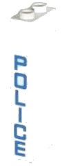 LEGO part Brick 1 x 2 x 5 with Blue 'POLICE' Vertical Pattern on Side (Sticker) - Set 60044 2454pb082