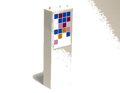 LEGO onderdeel Brick 1 x 2 x 5 with Multi-Colored Squares Pattern (Sticker) - Set 41058 (2454pb110)