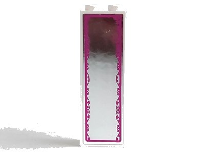 LEGO onderdeel Brick 1 x 2 x 5 with Mirror with Magenta Scroll Border Pattern (Sticker) - Set 41058 (2454pb112)