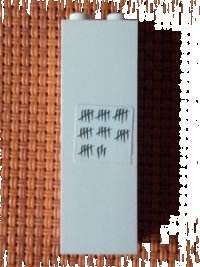 LEGO part Mattone 1 x 2 x 5 con Black Tally Marks Pattern (Adesivo) - Set 7035 2454pb125