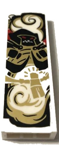 LEGO onderdeel Brick 1 x 2 x 5 with Black, Gold, Red and White Ninja Minifigure Pattern (Sticker) - Set 70670 (2454pb183)