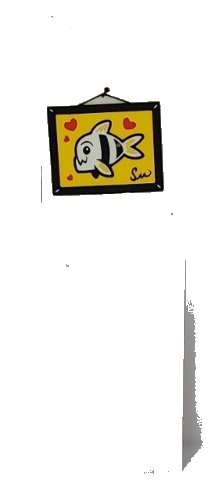 LEGO part Brick 1 x 2 x 5 with Picture of Fish and Hearts in Black Frame Pattern (Sticker) - Set 60174 (2454pb214)
