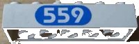 LEGO part Brick 2 x 6 with White '559' in Blue Oval Pattern (Sticker) - Set 6559 2456pb002