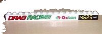 LEGO part Brick 1 x 16 with 'DRAG RACING' and Octan and 4.625 sec. Left Pattern (Stickers) - Set 6616 2465pb02