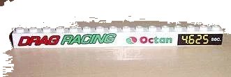 LEGO onderdeel Brick 1 x 16 with 'DRAG RACING' and Octan and 4.625 sec. Left Pattern (Stickers) - Set 6616 (2465pb02)