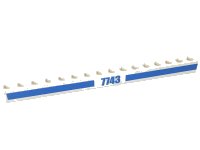 LEGO onderdeel Brick 1 x 16 with Blue '7743' and Stripes Pattern (Sticker) - Set 7743 2465pb05