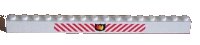 LEGO onderdeel Brick 1 x 16 with Fire Logo Badge and Red Diagonal Stripes Pattern 2465px2