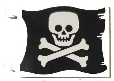 LEGO onderdeel Flag 6 x 4 with Flat Skull and Crossbones (Jolly Roger) Pattern on Both Sides (2525pb012)
