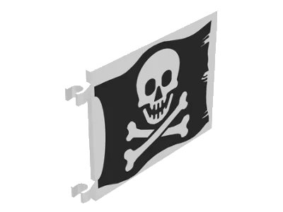 LEGO onderdeel Flag 6 x 4 with Skull and Crossbones (Jolly Roger) Pattern on Both Sides (Printed) (2525p01)