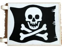 LEGO part Flag 6 x 4 with Skull and Crossbones (Jolly Roger) Pattern on Both sides (Stickers) - Set 6285 2525p01s