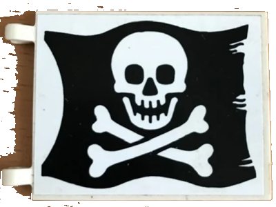 LEGO onderdeel Flag 6 x 4 with Skull and Crossbones (Jolly Roger) Pattern on Both sides (Stickers) - Set 6285 (2525p01s)