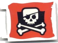 LEGO part Flag 6 x 4 with Skull and Crossbones (Eye Patch) Pattern 2525px6