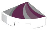 LEGO onderdeel Tile, Round 1 x 1 Quarter with Bright Pink, Dark Pink, and Light Aqua Curved Stripes Pattern 25269pb027