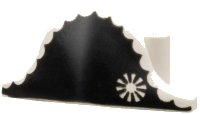 LEGO part Minifigure, Headgear Hat, Pirate Bicorne with Cockade on Black Scalloped Background Pattern 2528pb02
