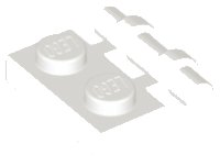 LEGO part Plaque, Modifiée 1 x 2 avec Poignée à Barre sur le Côté - Extrémités Libres 2540