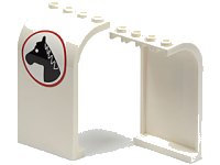 LEGO part Panel 3 x 4 x 6 Borde Curvo Superior con Patrón Cabeza de Caballo Mirando Izquierda (Pegatina) - Set 7635 2571pb05L