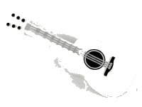 LEGO part Minifigur, Werkzeug Musikinstrument, Gitarre Akustisch mit Silber Saiten und Schwarz Abstimmungsknöpfe Muster 25975pb02