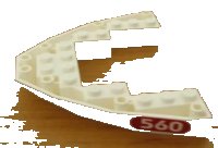 LEGO onderdeel Boat, Bow Brick 8 x 10 x 1 with '560' in Red Oval Pattern on Both Sides (Stickers) - Set 6560 2622pb01