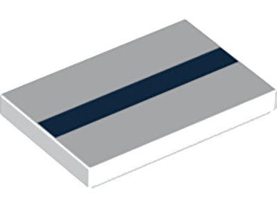 LEGO part Tile 2 x 3 with Dark Blue Stripe Pattern (26603pb032)