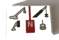 LEGO part Tile 2 x 3 with Technic Crane Functions, Letter N Pattern (Sticker) - Set 42082 26603pb043