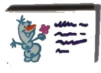 LEGO onderdeel Tile 2 x 3 with Drawing of Olaf and Dark Purple Lines Pattern (Sticker) - Set 41169 26603pb069