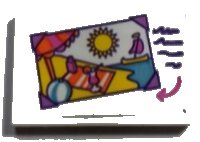 LEGO part Tile 2 x 3 with Picture of Beach Scene and Dark Purple Lines Pattern (Sticker) - Set 41169 (26603pb070)