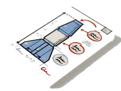 LEGO onderdeel Tile 2 x 3 with Rocket Blueprint Pattern (26603pb076)