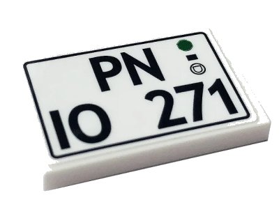 LEGO onderdeel Tile 2 x 3 with Black 'PN IO 271' Pattern (Sticker) - Set 10271 (26603pb146)