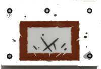 LEGO onderdeel Tile 2 x 3 with Dark Orange Rectangle with Scratches, Silver Rivets, Basketball Backboard Pattern (Sticker) - Set 70435 26603pb163