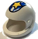 LEGO part Technic, Figure Accessory Helmet with Police Yellow Star on Blue / White Shield Pattern 2715px2