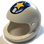 LEGO onderdeel Technic, Figure Accessory Helmet with Police Yellow Star on Blue / White Shield Pattern (2715px2)