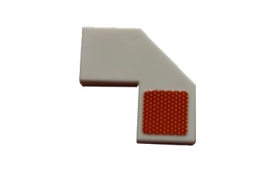 LEGO onderdeel Tile, Modified Facet 2 x 2 with Square Rear Red Reflector Pattern Model Right Side (Sticker) - Set 42078 (27263pb001R)