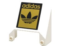 LEGO part Parabrisas 6 x 6 x 2 con 2 Espigas en la Parte Superior con Patrón Logo 'adidas' y Trébol Negro y Dorado 28782pb02