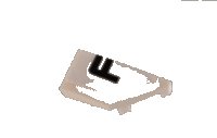 LEGO onderdeel Wig 2 x 1 x 2/3 Rechts met Zwarte Letter F op Witte Achtergrond Patroon (Sticker) - Set 42096 29119pb002