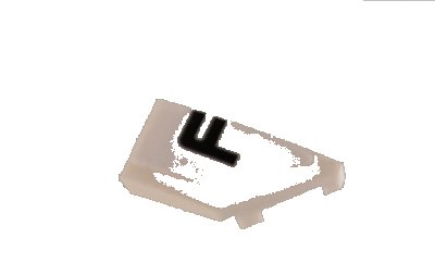 LEGO onderdeel Wig 2 x 1 x 2/3 Rechts met Zwarte Letter F op Witte Achtergrond Patroon (Sticker) - Set 42096 (29119pb002)