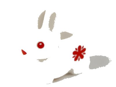 LEGO onderdeel Bunny / Rabbit with Red Eyes, Nose, and Flowers Pattern (29685pb02)