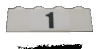 LEGO part Brick 2 x 4 with Black '1' Pattern (Sticker) - Set 8672 3001pb071