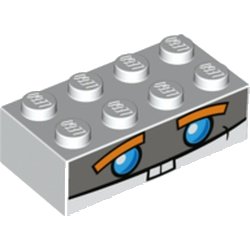 LEGO part Brick 2 x 4 with Boost Face Pattern (17101) (3001pb119)