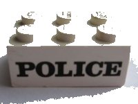 LEGO part Stein 2 x 3 con Patrón Negro 'POLICE' Serif 3002pb01