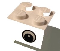 LEGO onderdeel Brick 2 x 2 with Black Eye Offset with Pupil with White Pattern on Opposite Sides 3003pb026