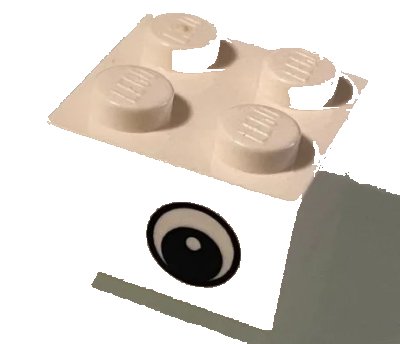 LEGO onderdeel Brick 2 x 2 with Black Eye Offset with Pupil with White Pattern on Opposite Sides (3003pb026)