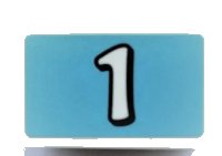 LEGO onderdeel Brick 2 x 2 with White Number 1 on Medium Azure Background Pattern (Sticker) - Set 41352 3003pb136