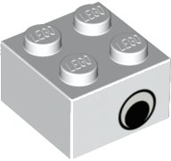 LEGO part Brick 2 x 2 with Black Eye Offset with White Pattern on Opposite Sides 3003pe2