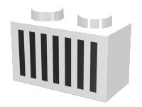 LEGO part Mattone 1 x 2 con Pattern Griglia Nera con 7 Linee Verticali 3004p06
