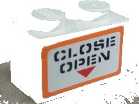 LEGO part Brique 1 x 2 avec motif 'CLOSE OPEN' (Autocollant) - Set 7738 3004pb099