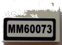 LEGO part Brick 1 x 2 with 'MM60073' Pattern (Sticker) - Set 60073 3004pb127