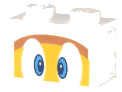 LEGO part Brick 1 x 2 with Dark Azure and Dark Blue Eyes on Yellow and Medium Nougat Background Pattern (Super Mario Boomerang Bro / Fire Bro / Hammer Bro / Ice Bro) (3004pb284)