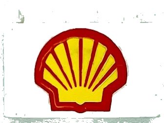 LEGO onderdeel Brick 1 x 2 with Large Shell Logo Pattern - Debossed Print (3004pb355)
