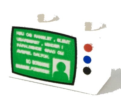 LEGO onderdeel Brick 1 x 2 with TV Screen and 3 Buttons Pattern (3004px4)